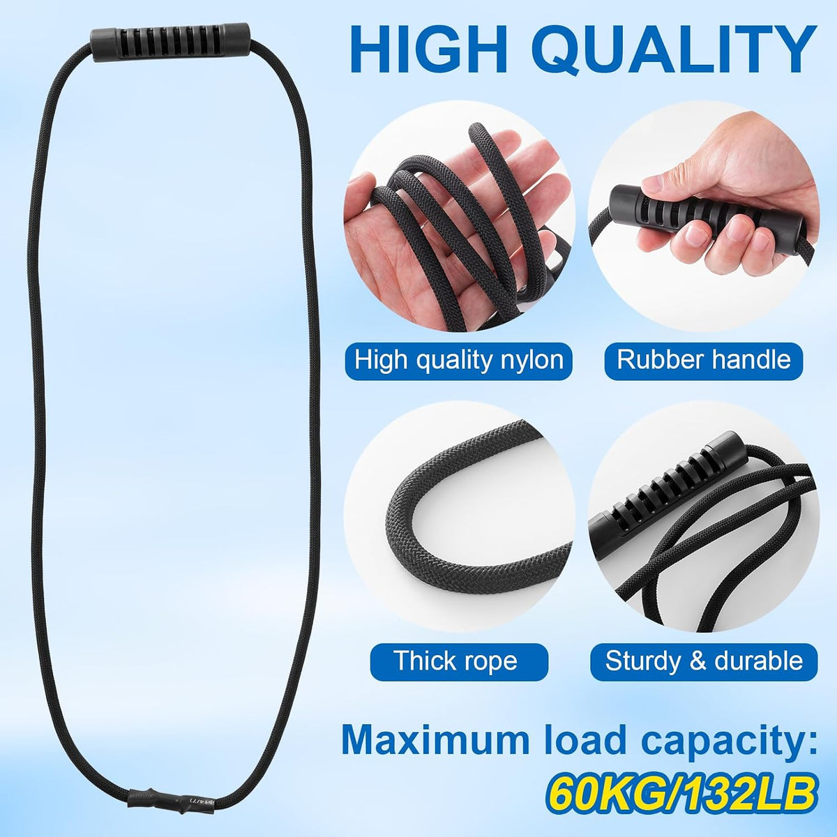 Water Pipe Storage Strap, Extension Cord Storage Straps 24 Inch Portable with Carrying Handle Vacuum Hose Holder for Pool Hoses, Garden Hoses, Cables