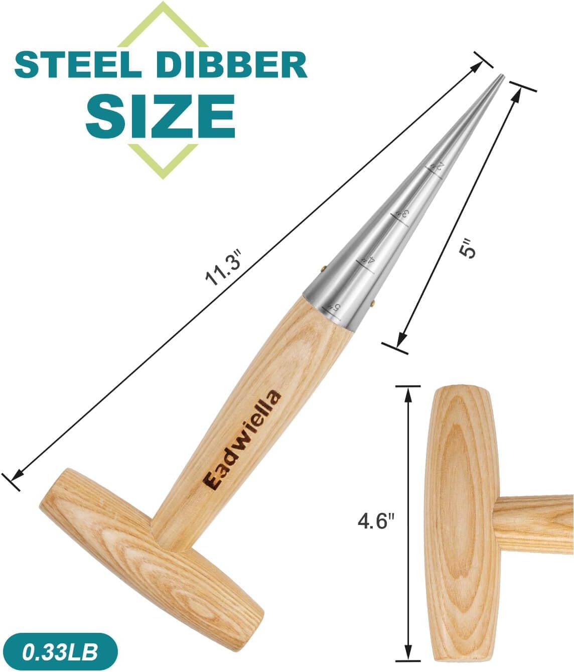 Dibber with 5 Inch Measurements Seed Dibber Garden Tool Hand Dibbler Seed Planter Tool Seed Dispenser Hole Digger for Planting Small Seeds Seedlings Sowing Seeds Transplanting Plants