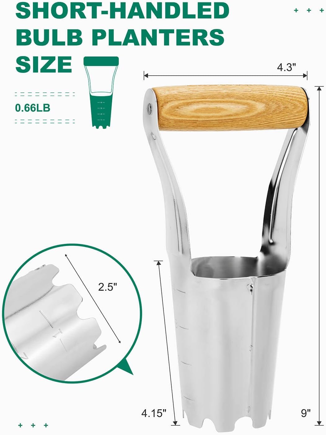 Dibber with 5 Inch Measurements Seed Dibber Garden Tool Hand Dibbler Seed Planter Tool Seed Dispenser Hole Digger for Planting Small Seeds Seedlings Sowing Seeds Transplanting Plants