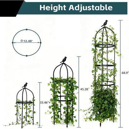 2 Pack Garden Obelisk Trellis for Climbing Plants Outdoor, Plant Trellis Garden Tower Trellis for Potted Plant Climbing, Flowers Vegetable Cucumber Trellis