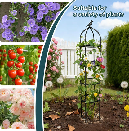 2 Pack Garden Obelisk Trellis for Climbing Plants Outdoor, Plant Trellis Garden Tower Trellis for Potted Plant Climbing, Flowers Vegetable Cucumber Trellis