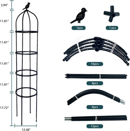 2 Pack Garden Obelisk Trellis for Climbing Plants Outdoor, Plant Trellis Garden Tower Trellis for Potted Plant Climbing, Flowers Vegetable Cucumber Trellis