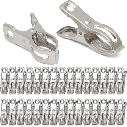 30PCS Stainless Steel Spring Clips, 5/8" Opening Greenhouse Clamps