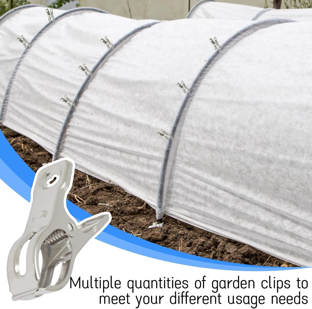 30PCS Stainless Steel Spring Clips, 5/8" Opening Greenhouse Clamps