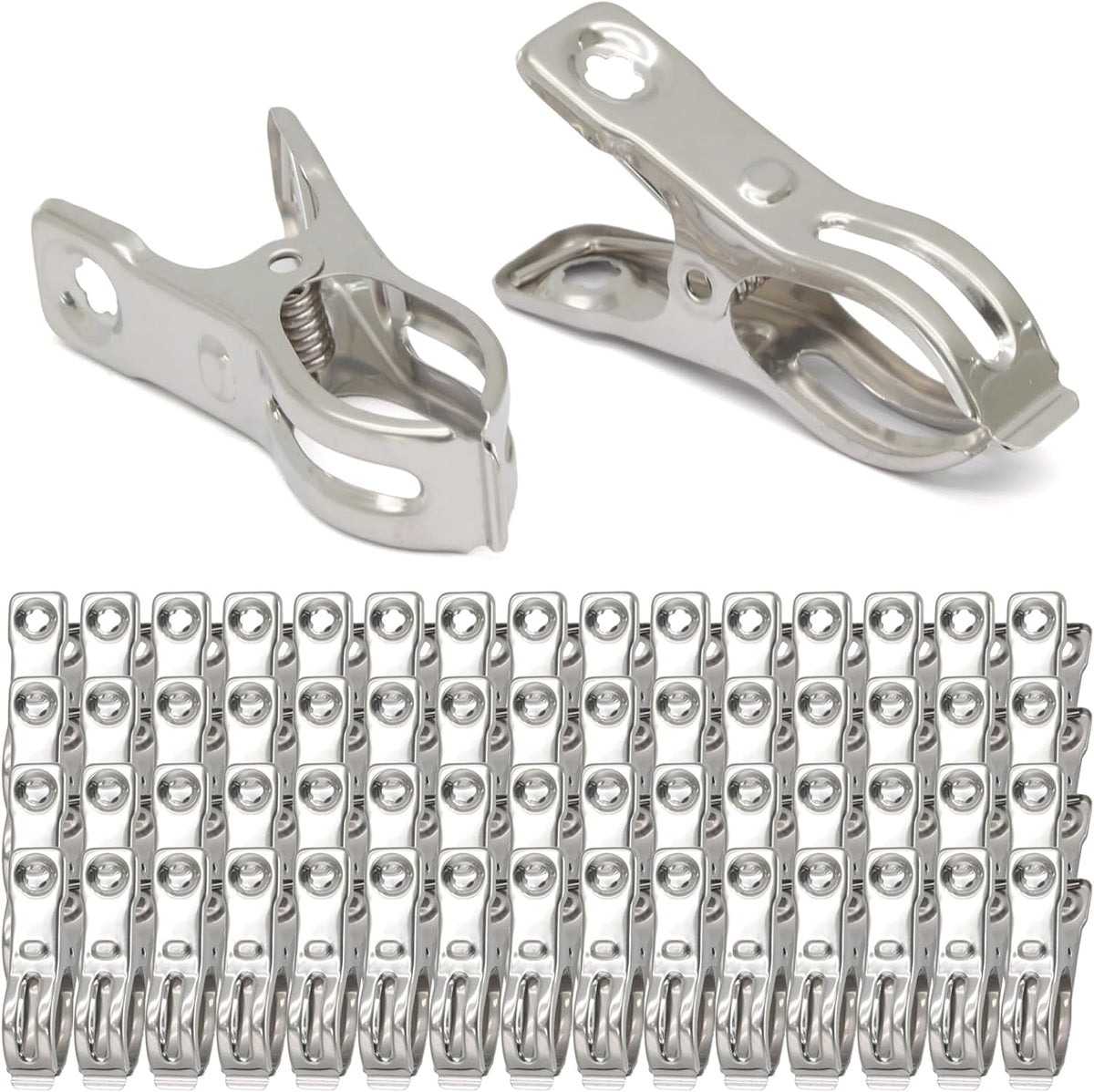 30PCS Stainless Steel Spring Clips, 5/8" Opening Greenhouse Clamps