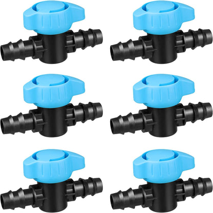 28P Drip Irrigation Fittings Kit (17mm) for 1/2" Tubing (.600" ID), 10 Couplings, 6 Tees, 6 Elbows and 6 Tubing End Closure - Barded Connectors for Drip or Sprinkler Systems(28 Pieces Set)