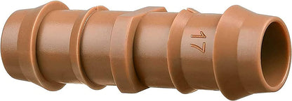 28P Drip Irrigation Fittings Kit (17mm) for 1/2" Tubing (.600" ID), 10 Couplings, 6 Tees, 6 Elbows and 6 Tubing End Closure - Barded Connectors for Drip or Sprinkler Systems(28 Pieces Set)