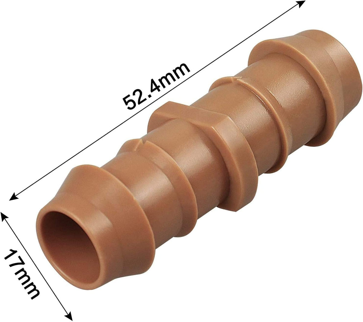 28P Drip Irrigation Fittings Kit (17mm) for 1/2" Tubing (.600" ID), 10 Couplings, 6 Tees, 6 Elbows and 6 Tubing End Closure - Barded Connectors for Drip or Sprinkler Systems(28 Pieces Set)