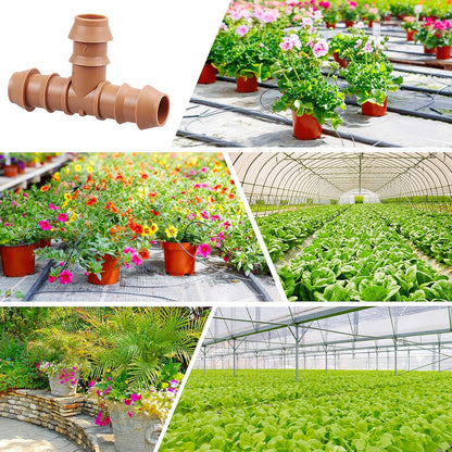 28P Drip Irrigation Fittings Kit (17mm) for 1/2" Tubing (.600" ID), 10 Couplings, 6 Tees, 6 Elbows and 6 Tubing End Closure - Barded Connectors for Drip or Sprinkler Systems(28 Pieces Set)
