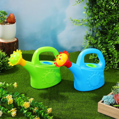 2 Pcs Kids Watering Can Toys, Mini Plastic Watering Can, Play House Garden Flower Water Pot for Toddlers, Outdoor Bath Beach Sand Toys (Random Color)