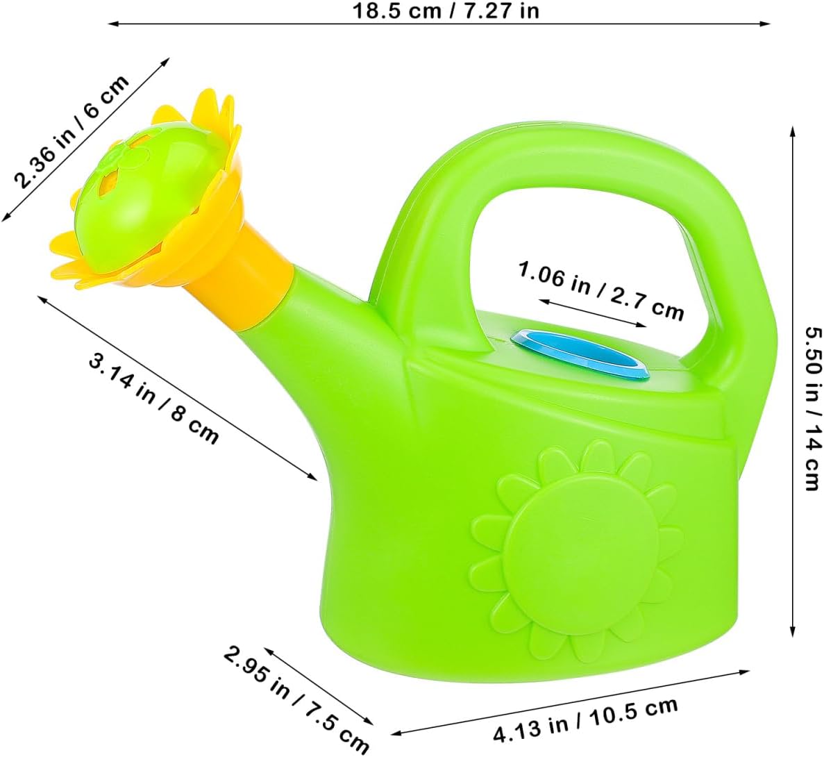2 Pcs Kids Watering Can Toys, Mini Plastic Watering Can, Play House Garden Flower Water Pot for Toddlers, Outdoor Bath Beach Sand Toys (Random Color)