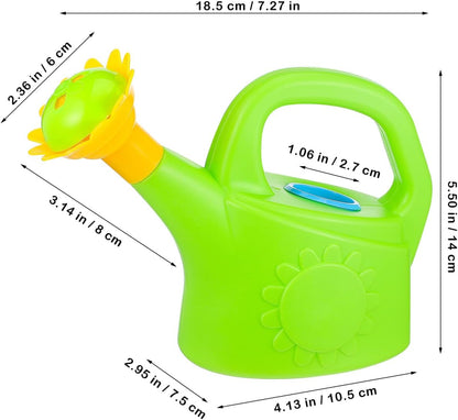 2 Pcs Kids Watering Can Toys, Mini Plastic Watering Can, Play House Garden Flower Water Pot for Toddlers, Outdoor Bath Beach Sand Toys (Random Color)