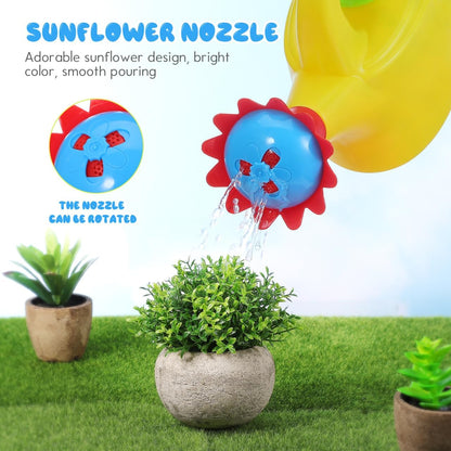 2 Pcs Kids Watering Can Toys, Mini Plastic Watering Can, Play House Garden Flower Water Pot for Toddlers, Outdoor Bath Beach Sand Toys (Random Color)