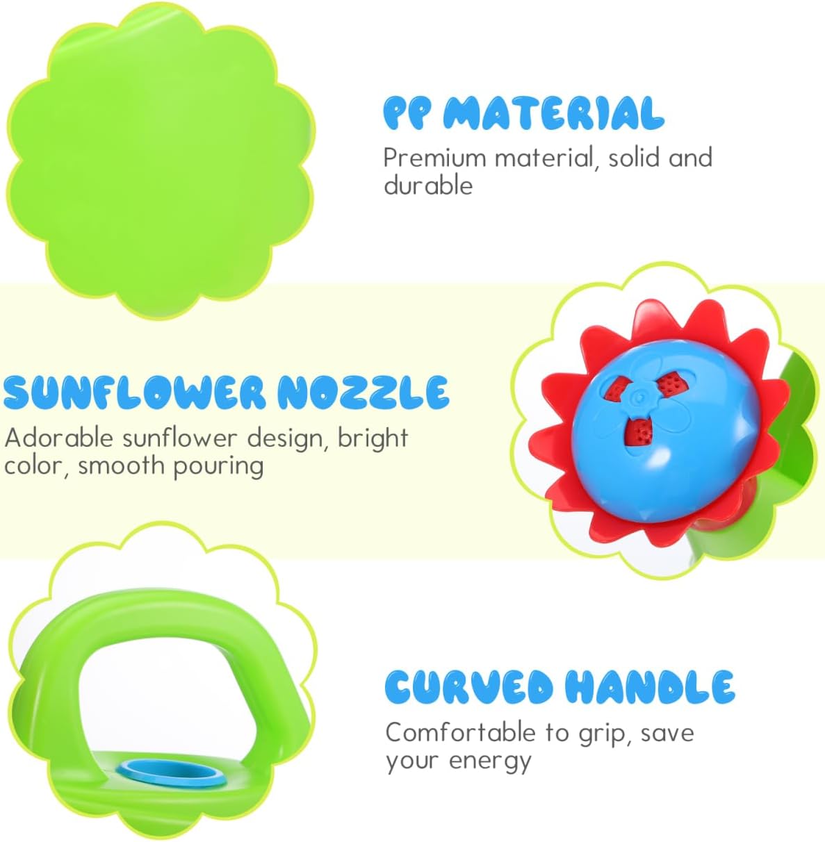 2 Pcs Kids Watering Can Toys, Mini Plastic Watering Can, Play House Garden Flower Water Pot for Toddlers, Outdoor Bath Beach Sand Toys (Random Color)