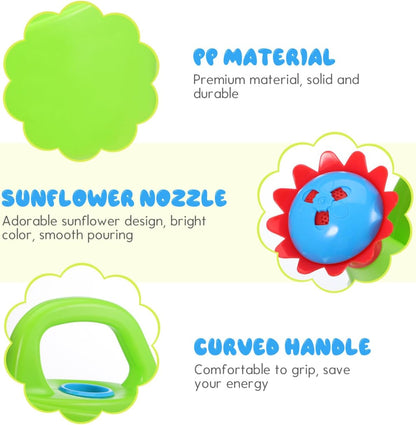 2 Pcs Kids Watering Can Toys, Mini Plastic Watering Can, Play House Garden Flower Water Pot for Toddlers, Outdoor Bath Beach Sand Toys (Random Color)