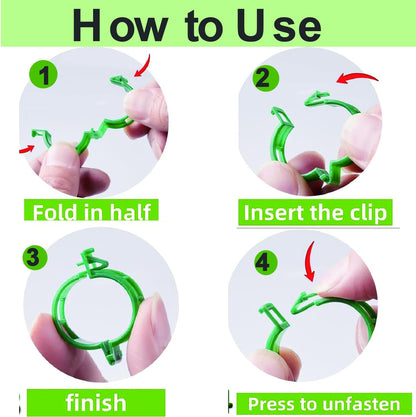 Plant Support Clips,100 Pcs Plastic Clips for Securing Climbing Plants,Tomato Vine Clips,Plant Fixing Clips,Garden Clips for Climbing Plants,Grape and Vine Vegetables White