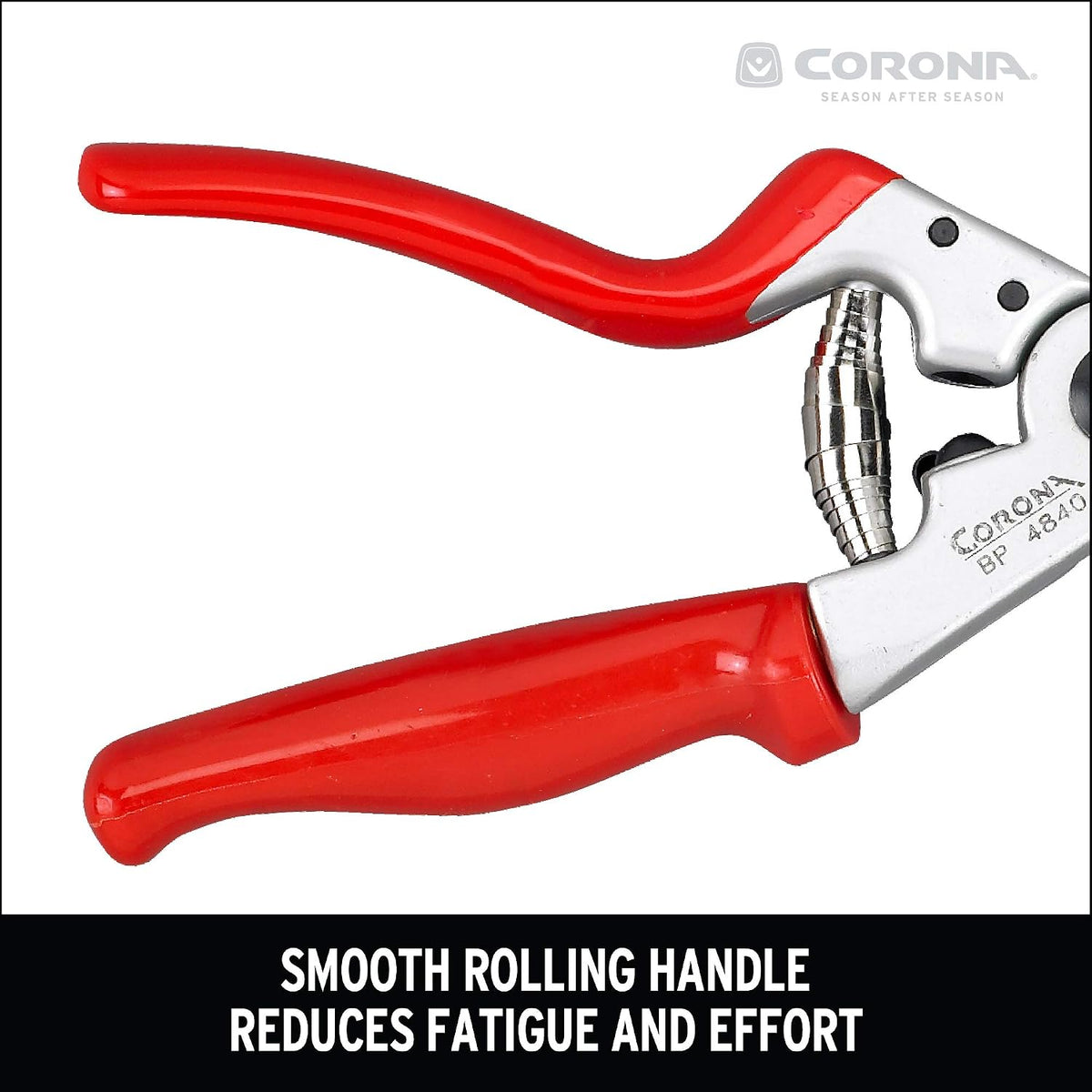 Corona BP 4840 Forged Steel Aluminum Handles Bypass Hand Pruner - 1 inch Cut Capacity Stem and Branch Garden Shears, Red
