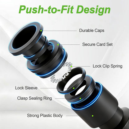 45 PCS Quick Connect 1/4" Drip Irrigation Fittings Kit, Universal Drip Line Connectors for 1/4-Inch Drip Tubing Includes Couplings Tees Elbows Plugs Parts for Irrigation System Connection