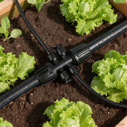 45 PCS Quick Connect 1/4" Drip Irrigation Fittings Kit, Universal Drip Line Connectors for 1/4-Inch Drip Tubing Includes Couplings Tees Elbows Plugs Parts for Irrigation System Connection