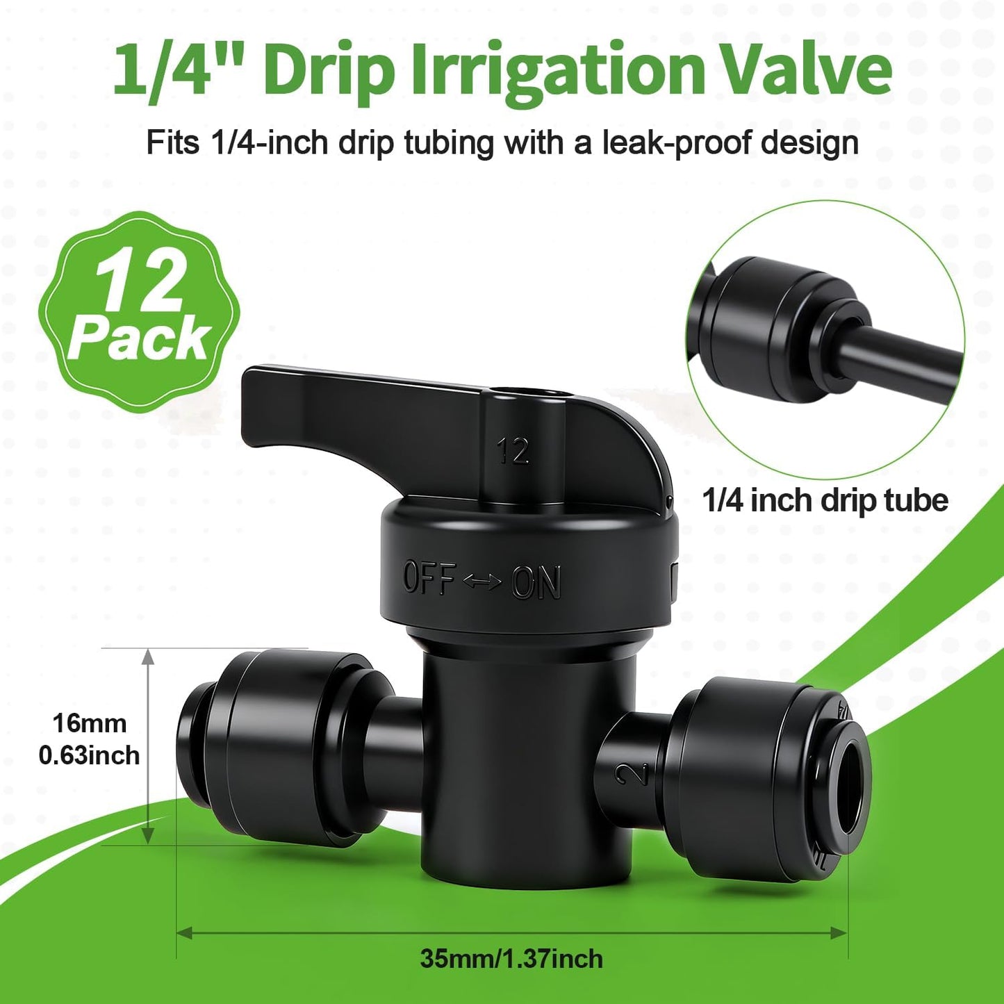 45 PCS Quick Connect 1/4" Drip Irrigation Fittings Kit, Universal Drip Line Connectors for 1/4-Inch Drip Tubing Includes Couplings Tees Elbows Plugs Parts for Irrigation System Connection