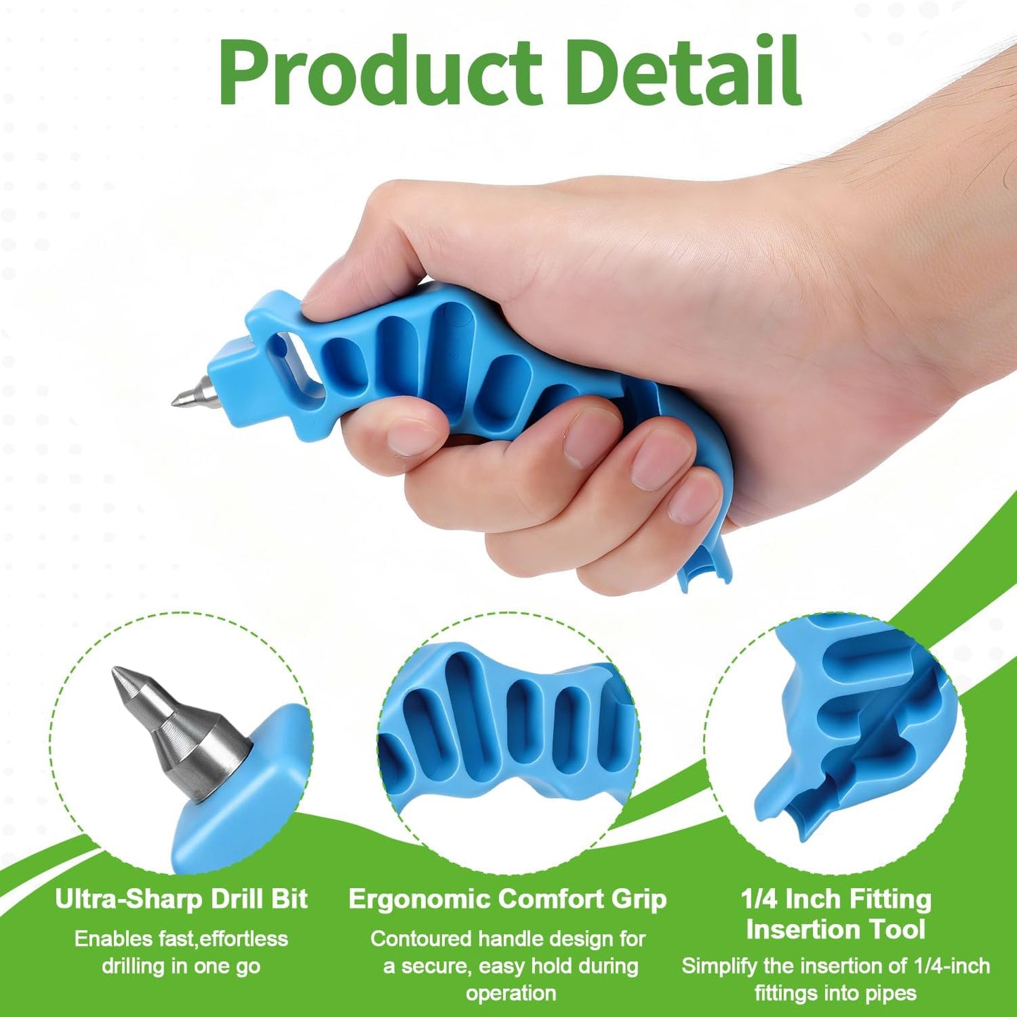 45 PCS Quick Connect 1/4" Drip Irrigation Fittings Kit, Universal Drip Line Connectors for 1/4-Inch Drip Tubing Includes Couplings Tees Elbows Plugs Parts for Irrigation System Connection