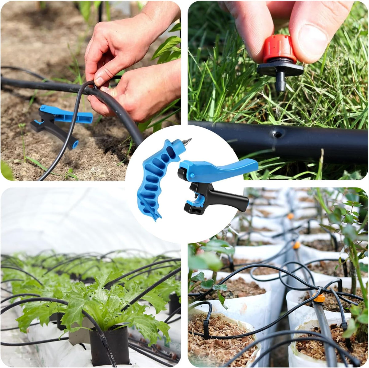 45 PCS Quick Connect 1/4" Drip Irrigation Fittings Kit, Universal Drip Line Connectors for 1/4-Inch Drip Tubing Includes Couplings Tees Elbows Plugs Parts for Irrigation System Connection