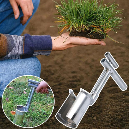 Bulb Planter Tool,Stainless Steel Fruit Tree Transplant Drilling Tool,Plant and Fruit Tree Seedling Transplanter with Long Handle,Handheld Soil Sampler,for Spring Planting Digging Transplanting