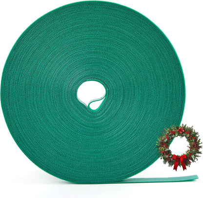 50 ft x 1/2 inch Reusable Plant Ties Roll for Indoor & Outdoor Plants, Non-Toxic Soft Garden Ties, Cut-to-Length Nylon Ties, Gentle Support for Climbing Plants, Tomato Peppers & Vines, Green