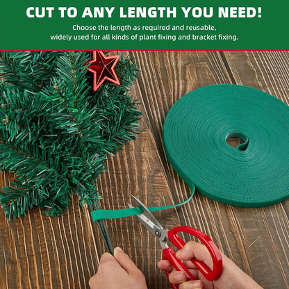50 ft x 1/2 inch Reusable Plant Ties Roll for Indoor & Outdoor Plants, Non-Toxic Soft Garden Ties, Cut-to-Length Nylon Ties, Gentle Support for Climbing Plants, Tomato Peppers & Vines, Green