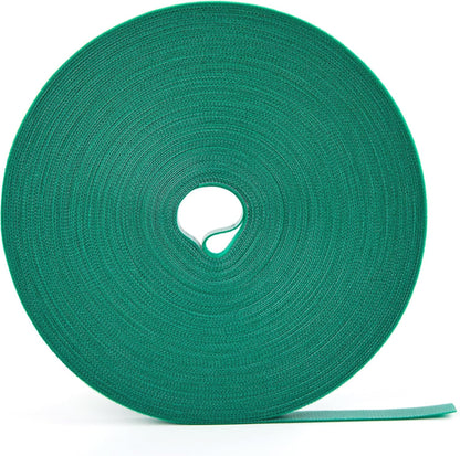 50 ft x 1/2 inch Reusable Plant Ties Roll for Indoor & Outdoor Plants, Non-Toxic Soft Garden Ties, Cut-to-Length Nylon Ties, Gentle Support for Climbing Plants, Tomato Peppers & Vines, Green