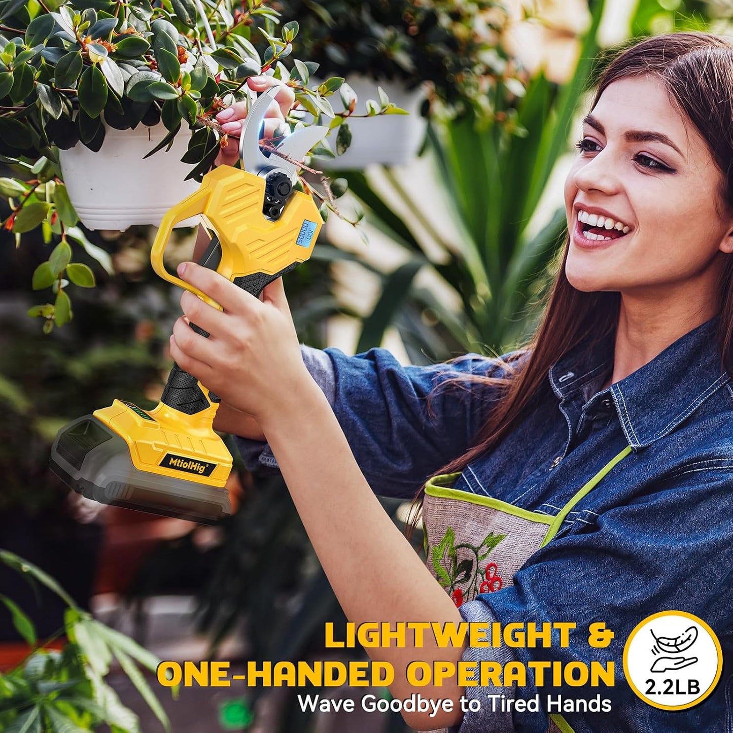 Electric Pruning Shears Compatible with DeWALT 20V – 26000RPM Cordless Garden Pruner,0.8-2 inch Max Cutting Diameter PVC Cutter Tree Trimmer with LCD Display & SK7 Blades(Tool Only)