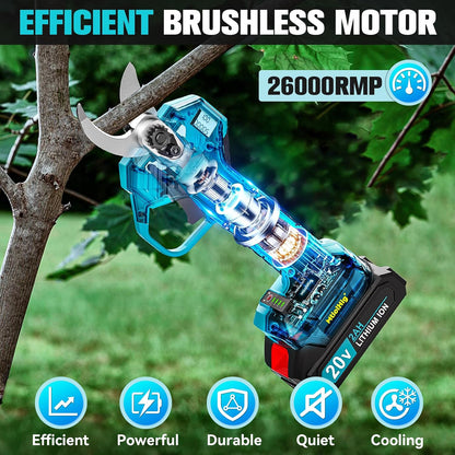 Electric Pruning Shears Compatible with DeWALT 20V – 26000RPM Cordless Garden Pruner,0.8-2 inch Max Cutting Diameter PVC Cutter Tree Trimmer with LCD Display & SK7 Blades(Tool Only)
