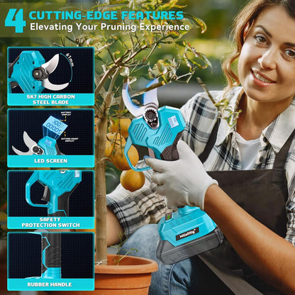 Electric Pruning Shears Compatible with DeWALT 20V – 26000RPM Cordless Garden Pruner,0.8-2 inch Max Cutting Diameter PVC Cutter Tree Trimmer with LCD Display & SK7 Blades(Tool Only)