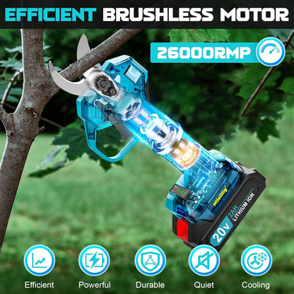 Electric Pruning Shears Compatible with DeWALT 20V – 26000RPM Cordless Garden Pruner,0.8-2 inch Max Cutting Diameter PVC Cutter Tree Trimmer with LCD Display & SK7 Blades(Tool Only)