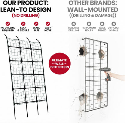 8.8ft Leaning Garden Trellis, No-Drill Lean-to Design for Climbing Plants | PE-Coated Galvanized Steel Plant Support for Flowers & Vegetables, Rust-Proof & Space-Saving Vertical Gardening