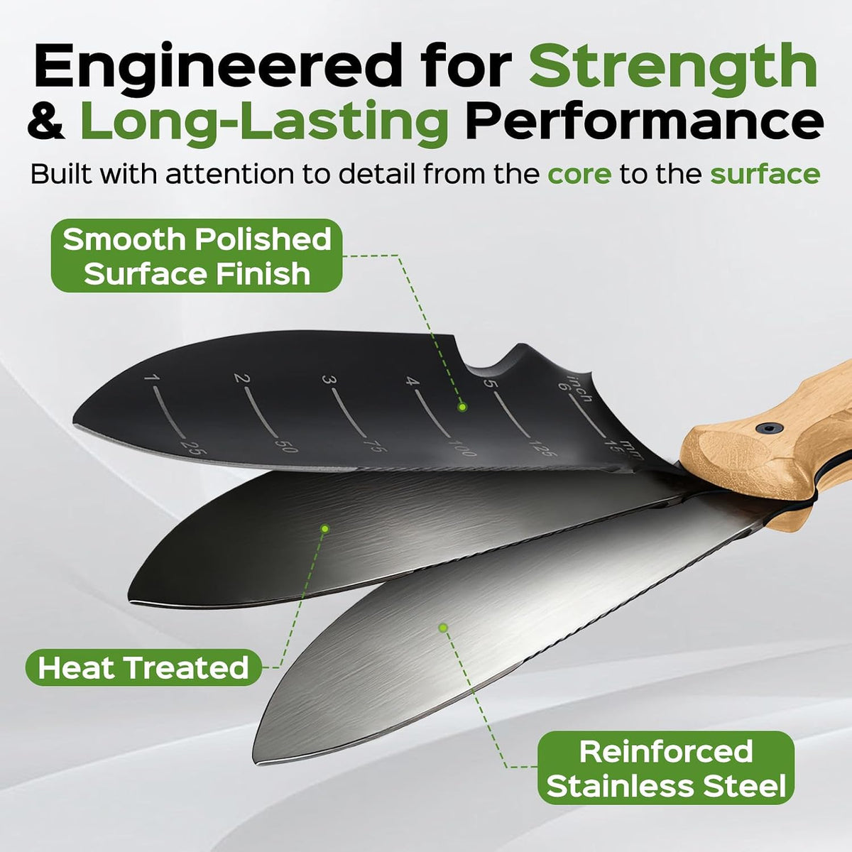 Hori Hori Garden Knife, Garden Tools Trowel with EDC Sheath & Hanging Hole