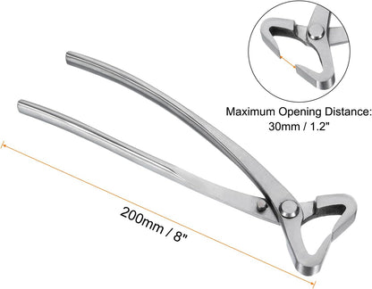 Bonsai Concave Cutter 8 Inch 200mm Bonsai Tool Branch Cutter Bonsai Modeling Gardening Scissors for Branch Cutting, Silver