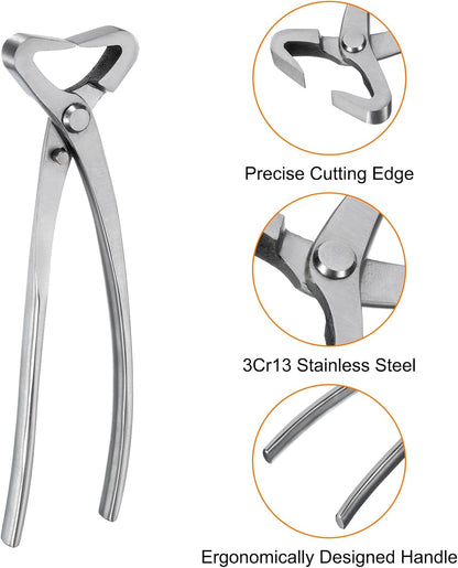 Bonsai Concave Cutter 8 Inch 200mm Bonsai Tool Branch Cutter Bonsai Modeling Gardening Scissors for Branch Cutting, Silver