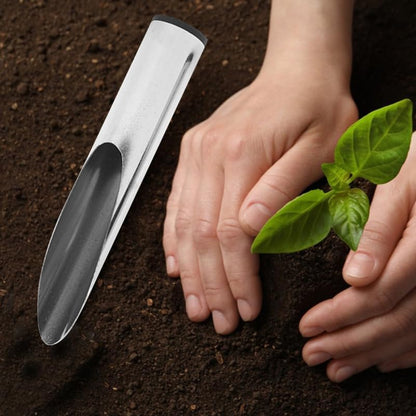 Small Stainless Steel Soil Scoop for Indoor Plants, Metal Potting Bucket Shovel Bonsai Tools, Succulent Gardening Scooper Trowel for Dirt Container