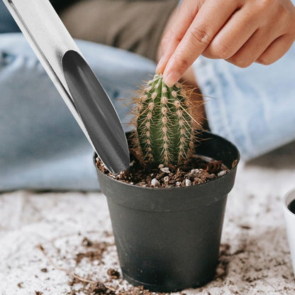 Small Stainless Steel Soil Scoop for Indoor Plants, Metal Potting Bucket Shovel Bonsai Tools, Succulent Gardening Scooper Trowel for Dirt Container