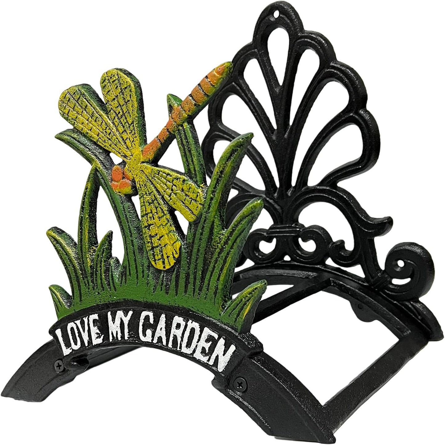Decorative Garden Hose Holder,Hose Hanger,Heavy Duty Cast Iron Garden Yard Water Pipe Holds,Wall Mounted Hose Butler,Hose Rack Reel,50FT 75FT 100FT Water Hose Bulter Storage (Butterflies)