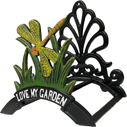 Decorative Garden Hose Holder,Hose Hanger,Heavy Duty Cast Iron Garden Yard Water Pipe Holds,Wall Mounted Hose Butler,Hose Rack Reel,50FT 75FT 100FT Water Hose Bulter Storage (Butterflies)