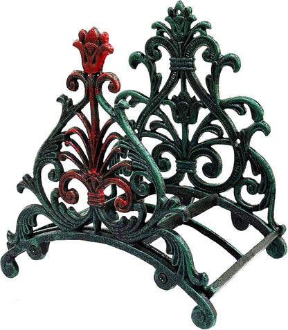 Decorative Garden Hose Holder,Hose Hanger,Heavy Duty Cast Iron Garden Yard Water Pipe Holds,Wall Mounted Hose Butler,Hose Rack Reel,50FT 75FT 100FT Water Hose Bulter Storage (Butterflies)