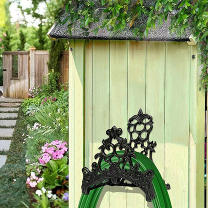Decorative Garden Hose Holder,Hose Hanger,Heavy Duty Cast Iron Garden Yard Water Pipe Holds,Wall Mounted Hose Butler,Hose Rack Reel,50FT 75FT 100FT Water Hose Bulter Storage (Butterflies)