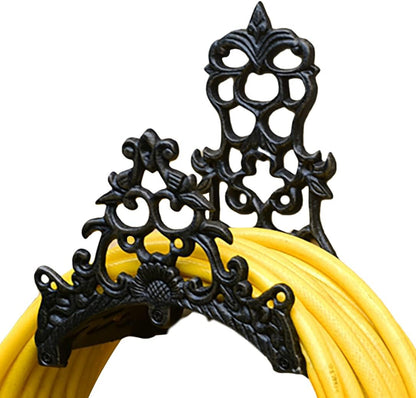 Decorative Garden Hose Holder,Hose Hanger,Heavy Duty Cast Iron Garden Yard Water Pipe Holds,Wall Mounted Hose Butler,Hose Rack Reel,50FT 75FT 100FT Water Hose Bulter Storage (Butterflies)