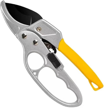 Professional Bypass Pruning Shears, 8.5 Inch SK5 Steel with Titanium, Heavy Duty Garden Clippers for Hedge Trimming (Black) (Yellow)