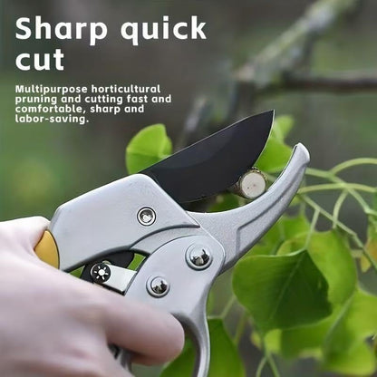Professional Bypass Pruning Shears, 8.5 Inch SK5 Steel with Titanium, Heavy Duty Garden Clippers for Hedge Trimming (Black) (Yellow)