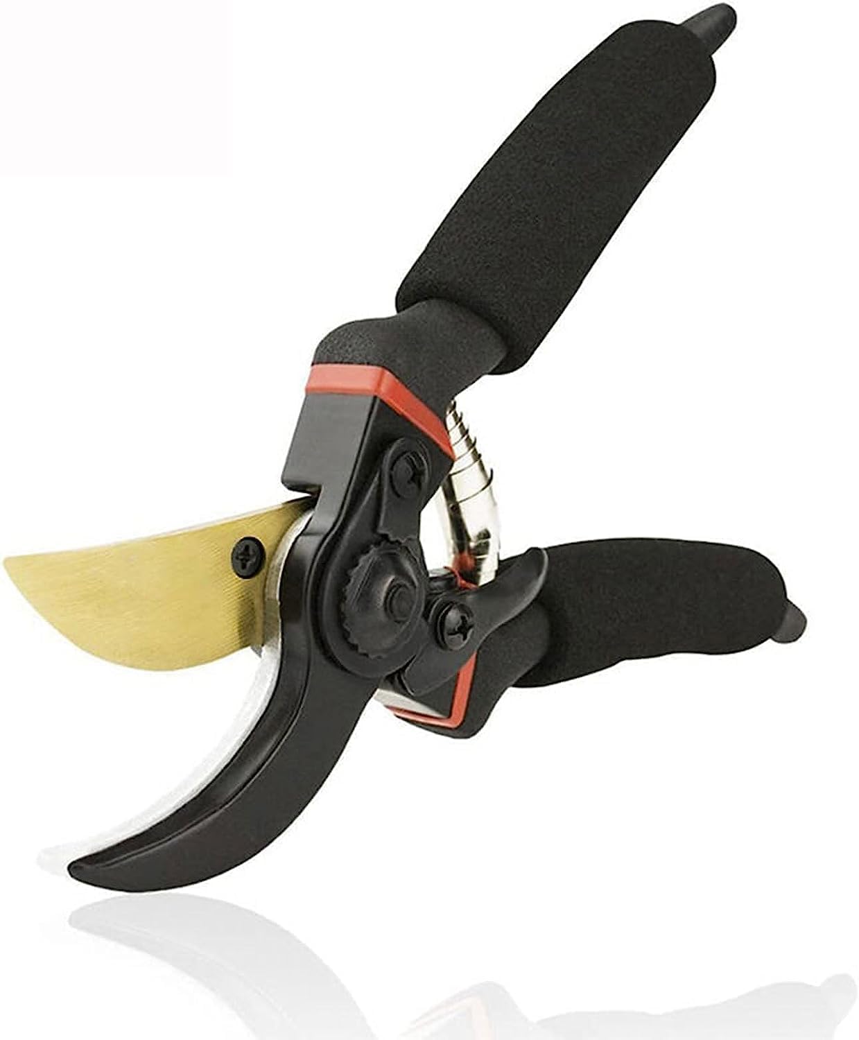Professional Bypass Pruning Shears, 8.5 Inch SK5 Steel with Titanium, Heavy Duty Garden Clippers for Hedge Trimming (Black) (Yellow)