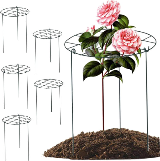 Peonies Support Cages, 6 Pack Peony Cages and Supports 35x45cm Plant Cages for Outdoor Plants Tomato Plant Support Plant Brace Flower Support Rings Hoops for Rose, Orchids, 12x18''