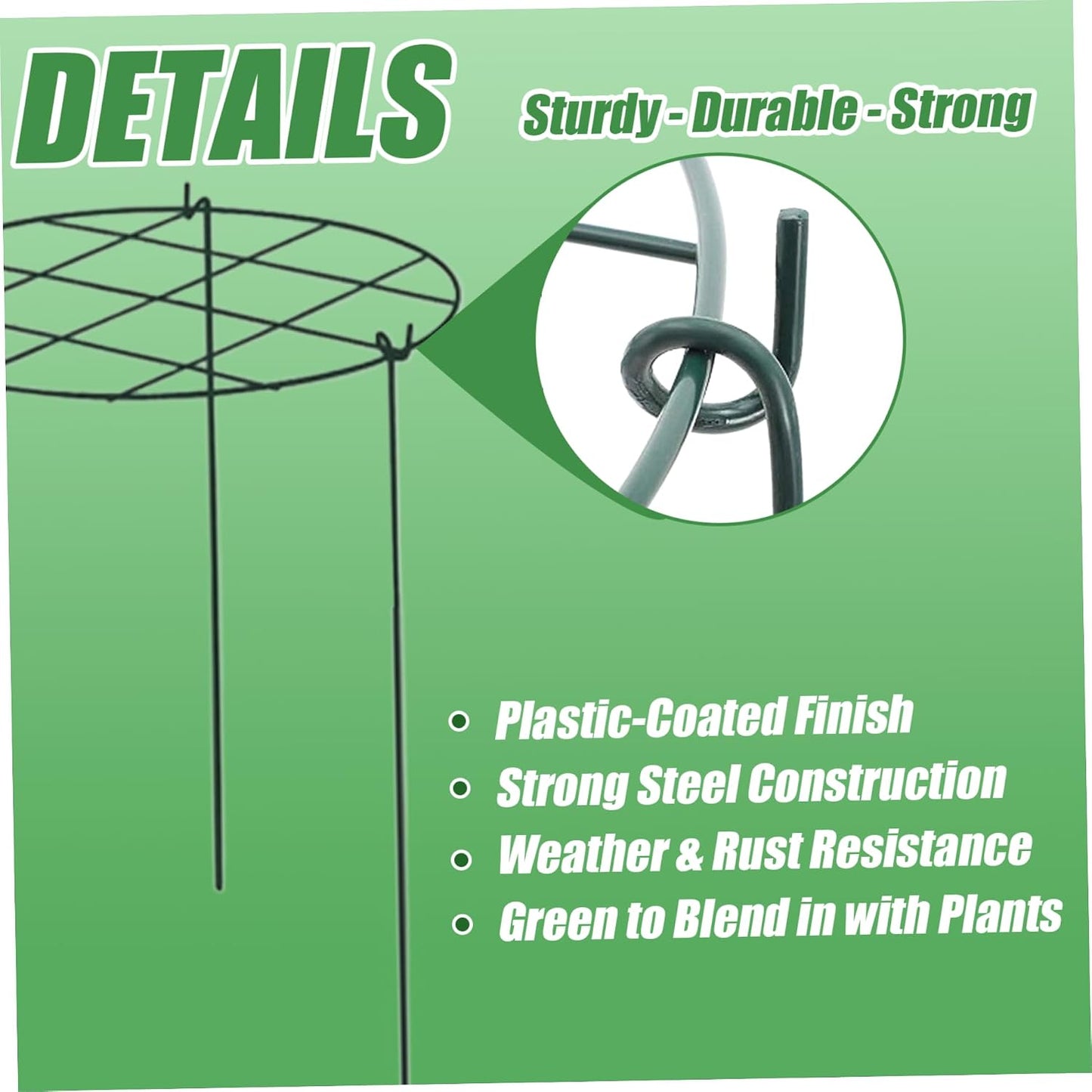 Peonies Support Cages, 6 Pack Peony Cages and Supports 35x45cm Plant Cages for Outdoor Plants Tomato Plant Support Plant Brace Flower Support Rings Hoops for Rose, Orchids, 12x18''